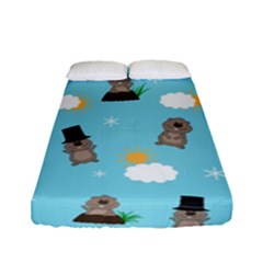 Groundhog Day Pattern Fitted Sheet (full/ Double Size) by Valentinaart