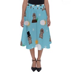 Groundhog Day Pattern Perfect Length Midi Skirt by Valentinaart