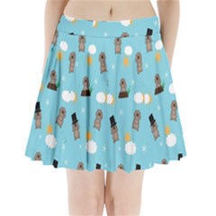 Groundhog Day Pattern Pleated Mini Skirt by Valentinaart