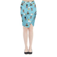 Groundhog Day Pattern Midi Wrap Pencil Skirt by Valentinaart