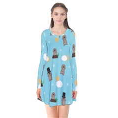 Groundhog Day Pattern Flare Dress by Valentinaart