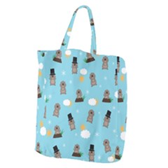 Groundhog Day Pattern Giant Grocery Zipper Tote by Valentinaart