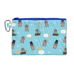 Groundhog Day Pattern Canvas Cosmetic Bag (large)