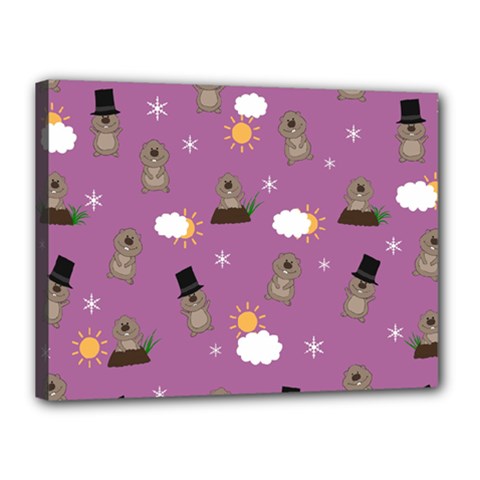 Groundhog Day Pattern Canvas 16  X 12  by Valentinaart