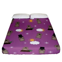 Groundhog Day Pattern Fitted Sheet (california King Size) by Valentinaart