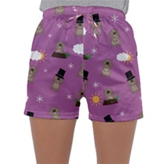 Groundhog Day Pattern Sleepwear Shorts by Valentinaart