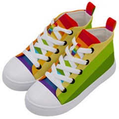 Rainbow Stripes Kid s Mid-top Canvas Sneakers