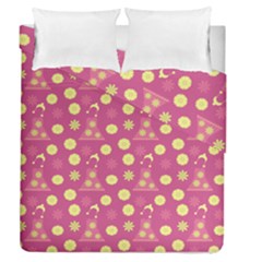 Yellow Flowers Dress Duvet Cover Double Side (Queen Size)