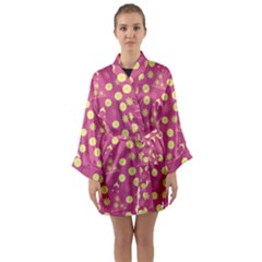 Yellow Flowers Dress Long Sleeve Kimono Robe