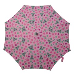 Green Dress Pink Hook Handle Umbrellas (large) by snowwhitegirl