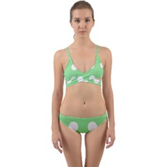 Lime Dot Wrap Around Bikini Set