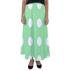 Lime Dot Flared Maxi Skirt