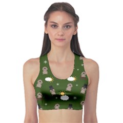 Groundhog Day Pattern Sports Bra by Valentinaart