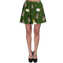 Groundhog Day Pattern Skater Skirt by Valentinaart