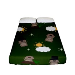 Groundhog Day Pattern Fitted Sheet (full/ Double Size) by Valentinaart