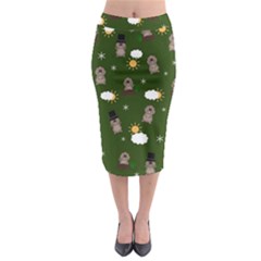 Groundhog Day Pattern Midi Pencil Skirt by Valentinaart