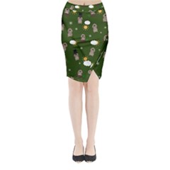 Groundhog Day Pattern Midi Wrap Pencil Skirt by Valentinaart