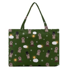 Groundhog Day Pattern Zipper Medium Tote Bag by Valentinaart