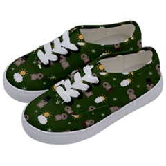 Groundhog Day Pattern Kids  Classic Low Top Sneakers by Valentinaart