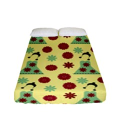 Green Dress Yellow Fitted Sheet (full/ Double Size) by snowwhitegirl