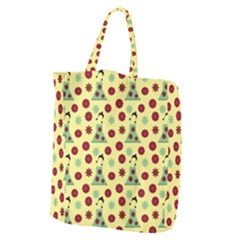 Green Dress Yellow Giant Grocery Zipper Tote