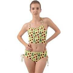 Green Dress Yellow Mini Tank Bikini Set