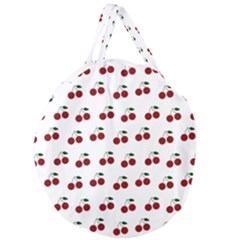 Cherries Giant Round Zipper Tote by snowwhitegirl