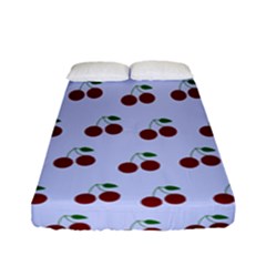 Blue Cherries Fitted Sheet (full/ Double Size) by snowwhitegirl