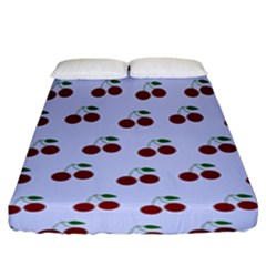 Blue Cherries Fitted Sheet (king Size) by snowwhitegirl