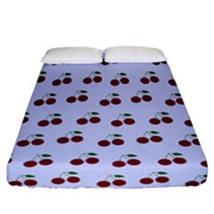 Blue Cherries Fitted Sheet (california King Size) by snowwhitegirl