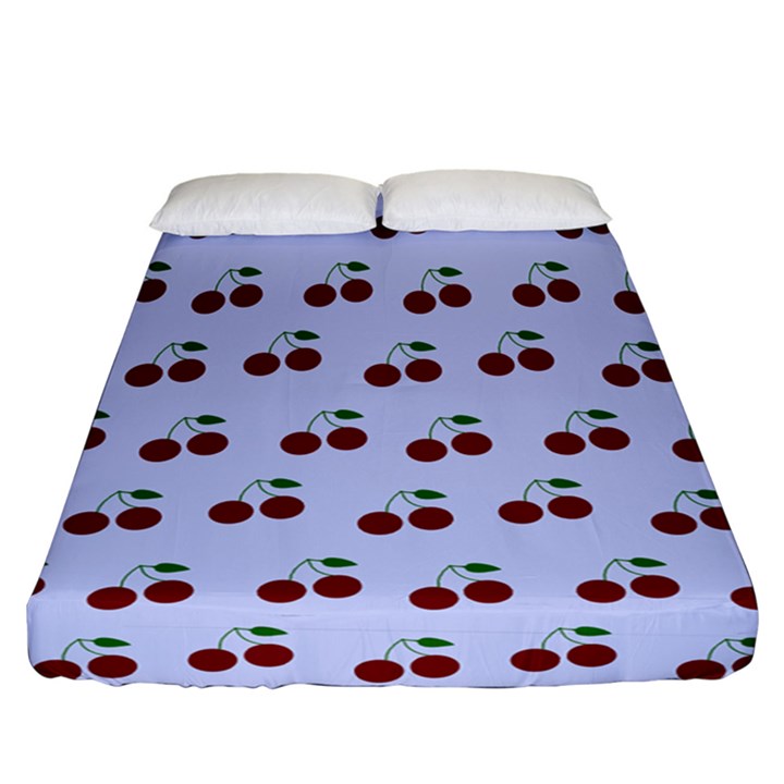 Blue Cherries Fitted Sheet (California King Size)