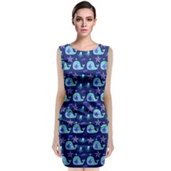 Blue Sea Whales Classic Sleeveless Midi Dress by snowwhitegirl