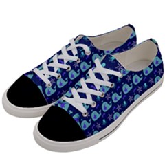 Blue Sea Whales Women s Low Top Canvas Sneakers