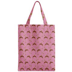 Pink Beige Hats Zipper Classic Tote Bag by snowwhitegirl