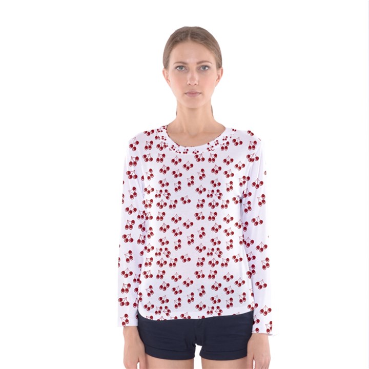 Red Cherries Women s Long Sleeve Tee