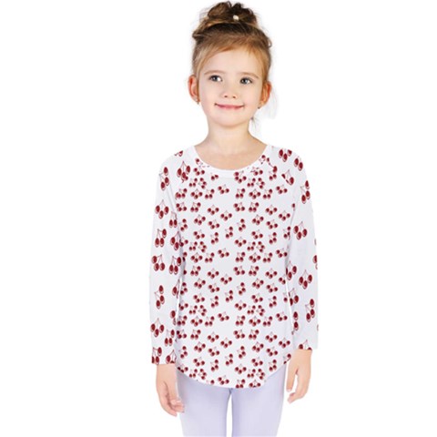 Red Cherries Kids  Long Sleeve Tee by snowwhitegirl