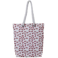 Red Cherries Full Print Rope Handle Tote (small)