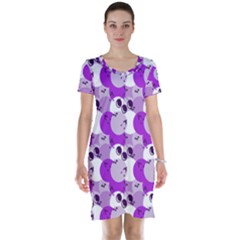 Purple Cherry Dots Short Sleeve Nightdress