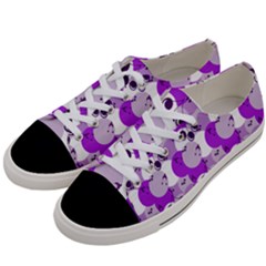 Purple Cherry Dots Women s Low Top Canvas Sneakers