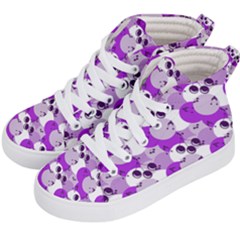 Purple Cherry Dots Kid s Hi-top Skate Sneakers