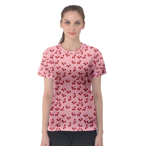 Rose Cherries Women s Sport Mesh Tee by snowwhitegirl