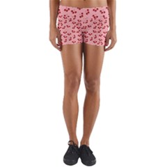 Rose Cherries Yoga Shorts by snowwhitegirl