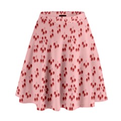 Rose Cherries High Waist Skirt by snowwhitegirl