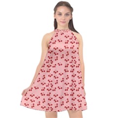 Rose Cherries Halter Neckline Chiffon Dress  by snowwhitegirl