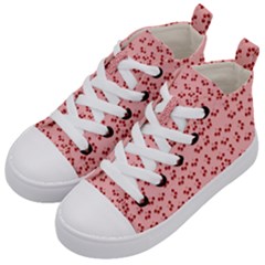 Rose Cherries Kid s Mid-top Canvas Sneakers