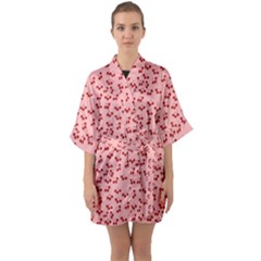 Rose Cherries Quarter Sleeve Kimono Robe by snowwhitegirl