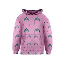 Pink Flower Teal Hat Kids  Pullover Hoodie