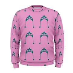 Pink Flower Teal Hat Men s Sweatshirt