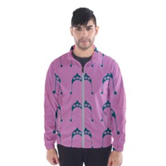 Pink Flower Teal Hat Wind Breaker (Men)