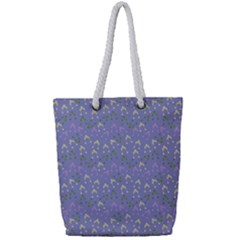 Winter Hats Blue Full Print Rope Handle Tote (small)